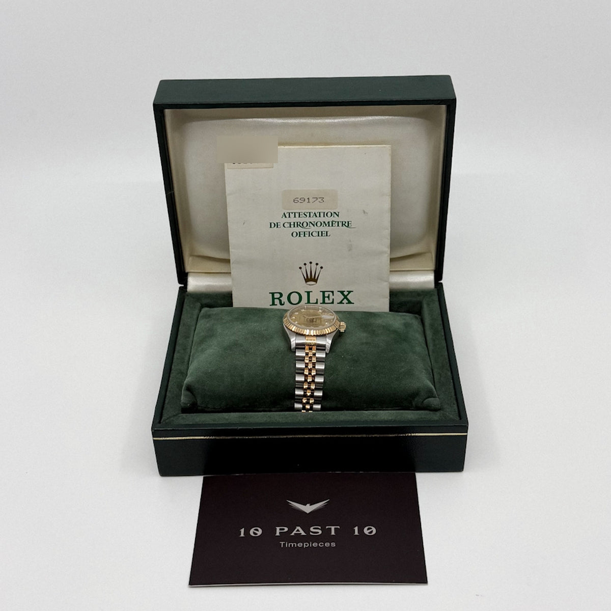 Rolex Lady-Datejust 26 Champagne Diamond Dial 69173G (1993)