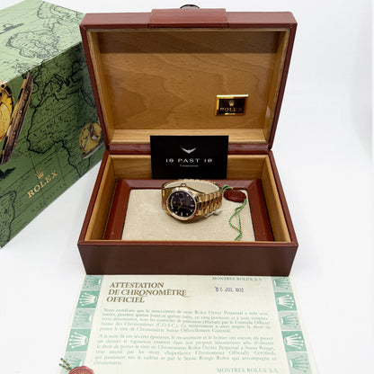 Rolex Day-Date 36 YG Sunburst Blue Diamond Dial (1992)