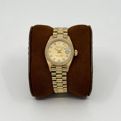 Rolex Lady-Datejust 26 Yellow Gold Champagne Diamond Dial (1983)