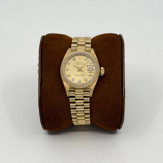 Rolex Lady-Datejust 26 Yellow Gold Champagne Diamond Dial (1983)