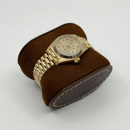 Rolex Lady-Datejust 26 Yellow Gold Champagne Diamond Dial (1991)