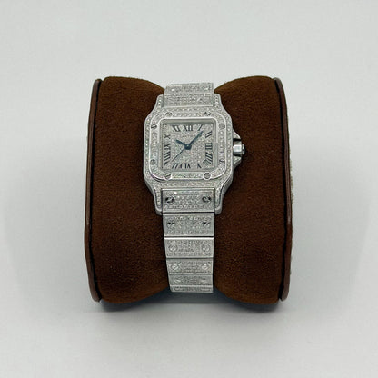 Cartier Santos Galbée Small Iced Out