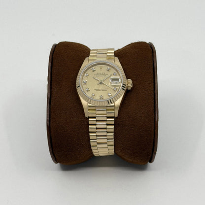 Rolex Lady-Datejust 26 Yellow Gold Champagne Diamond Dial (1991)
