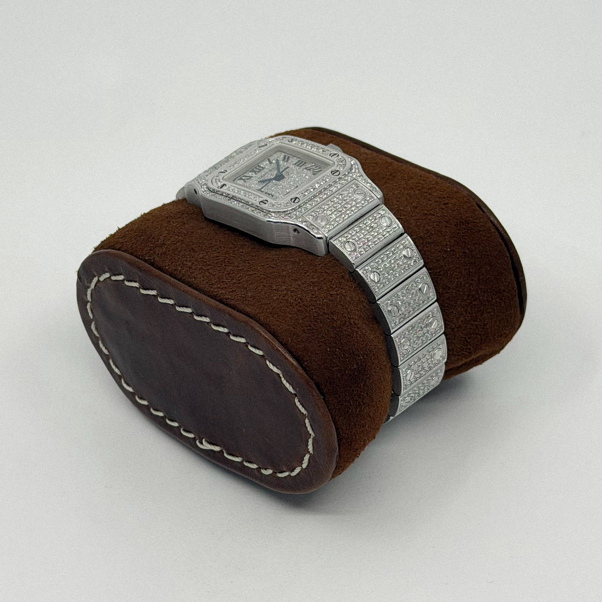 Cartier Santos Galbée Small Iced Out
