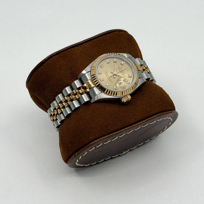 Rolex Lady-Datejust 26 Champagne Diamond Dial 69173G (1993)