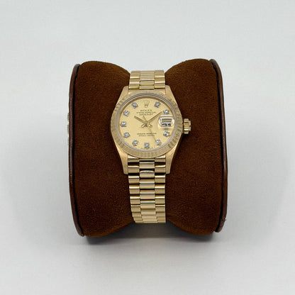 Rolex Lady-Datejust 26 Yellow Gold Champagne Diamond Dial (1985)