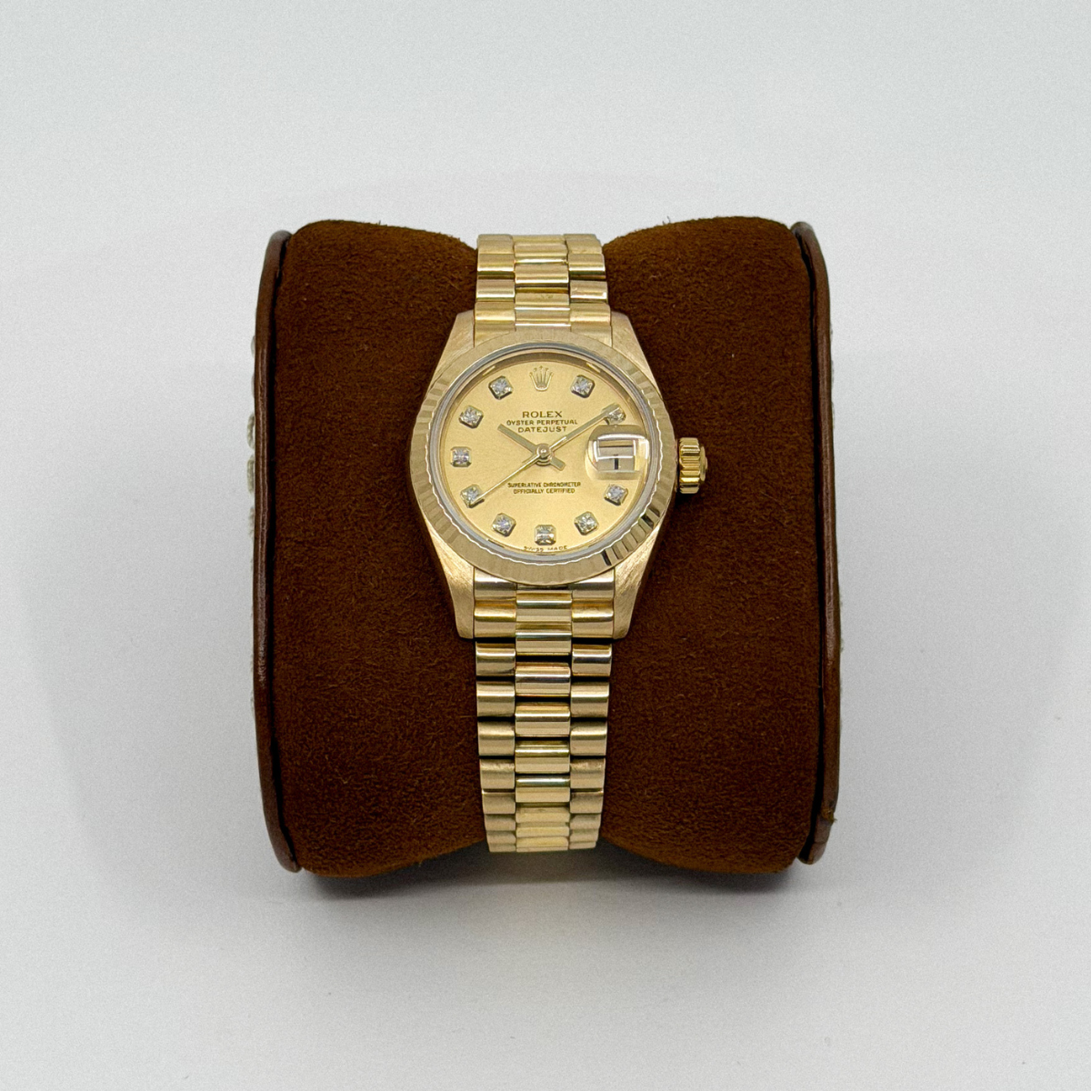 Rolex Lady-Datejust 26 Yellow Gold Champagne Diamond Dial (1991)