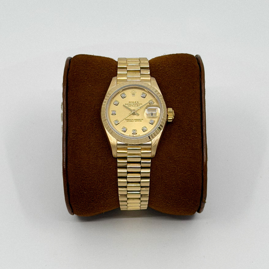 Rolex Lady-Datejust 26 Yellow Gold Champagne Diamond Dial (1991)