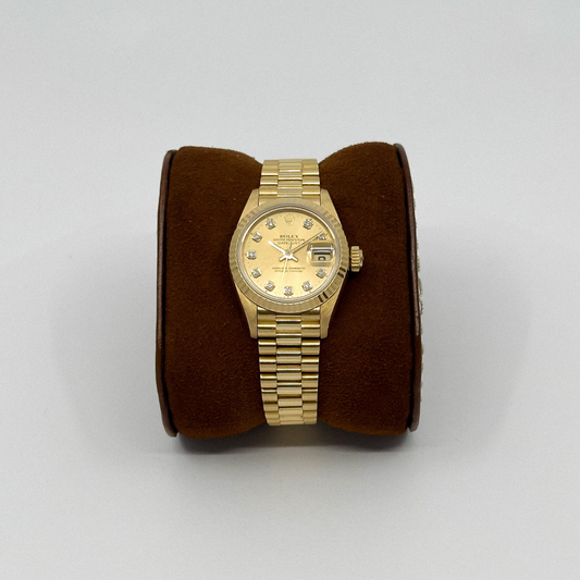 Rolex Lady-Datejust 26 Yellow Gold Champagne Diamond Dial (1996)